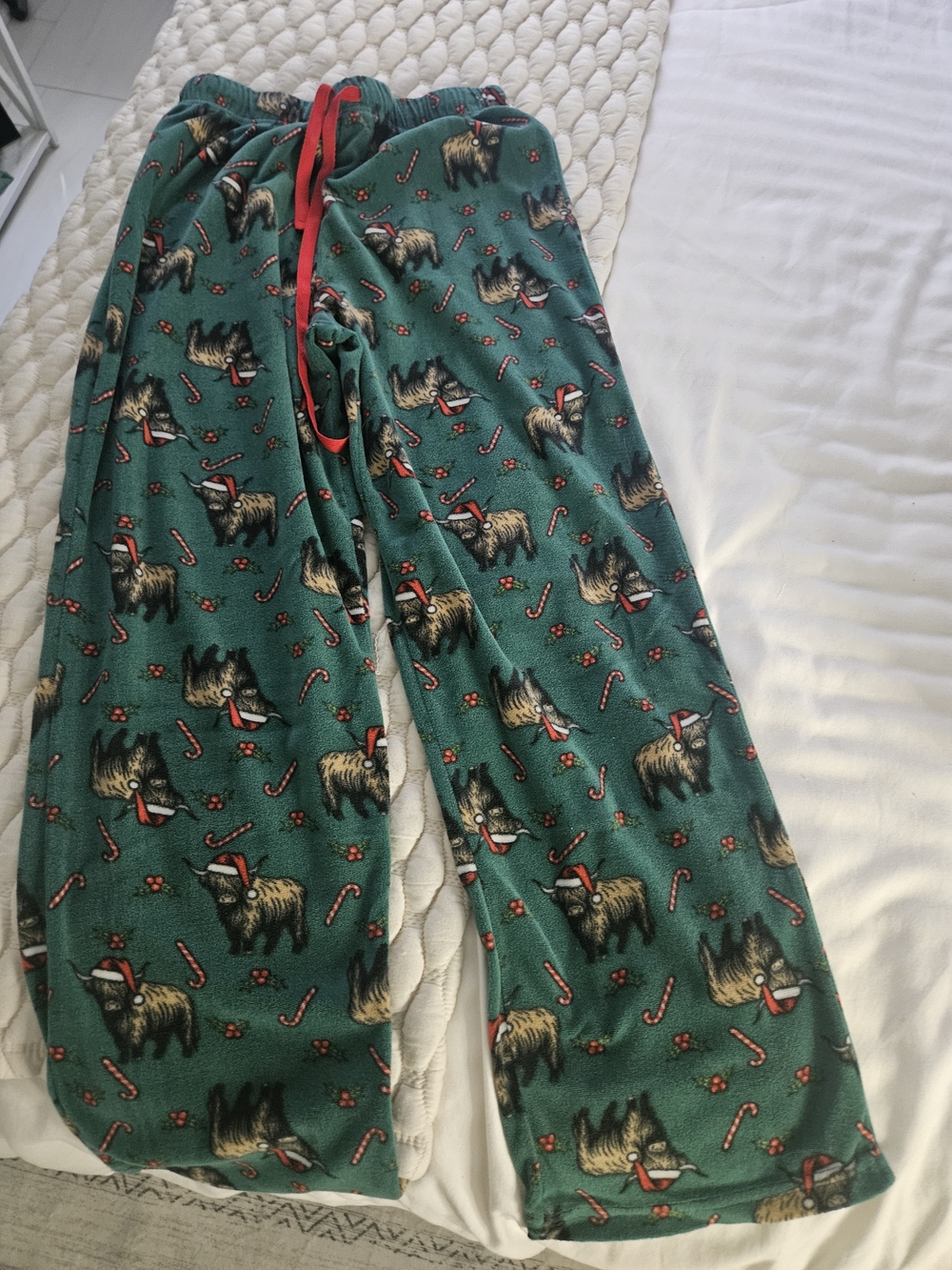Holiday Pajama Pants with Highland Cow